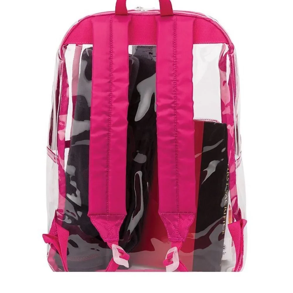 Clear Pink Backpack Outdoor bag Clear Pass Daypack (Pink Peacock) backpack